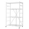 White Carbon Steel Garage Folding Storage Shelf with Wheels and 750 lbs Capacity